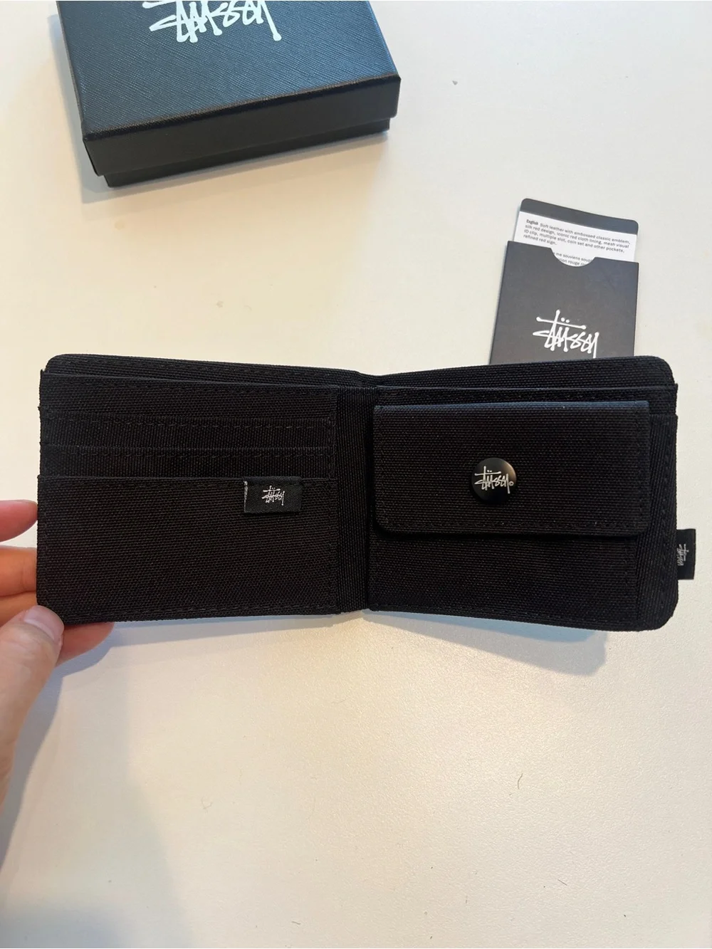 Stussy Canvas Wallet Black Grid